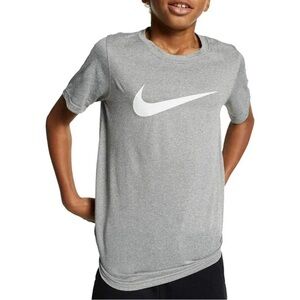 Nike Heather Gray Tee with White Swoosh
